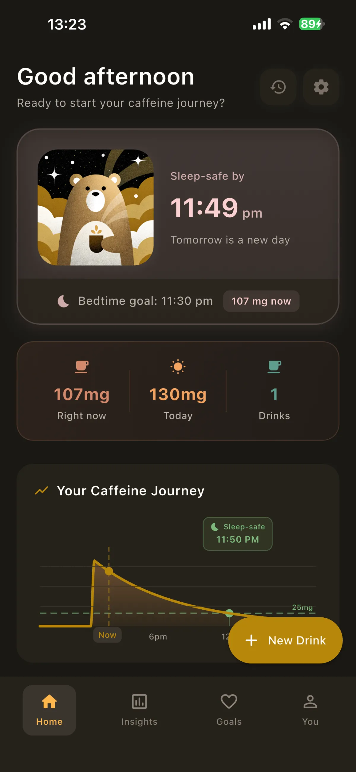 Unbuzz dark mode dashboard